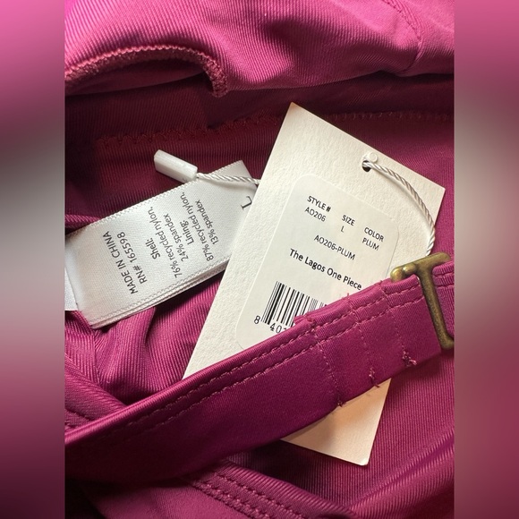 NWT Andie‎ Swim Lagos One Piece Swimsuit Plum Size Large - Picture 7 of 10